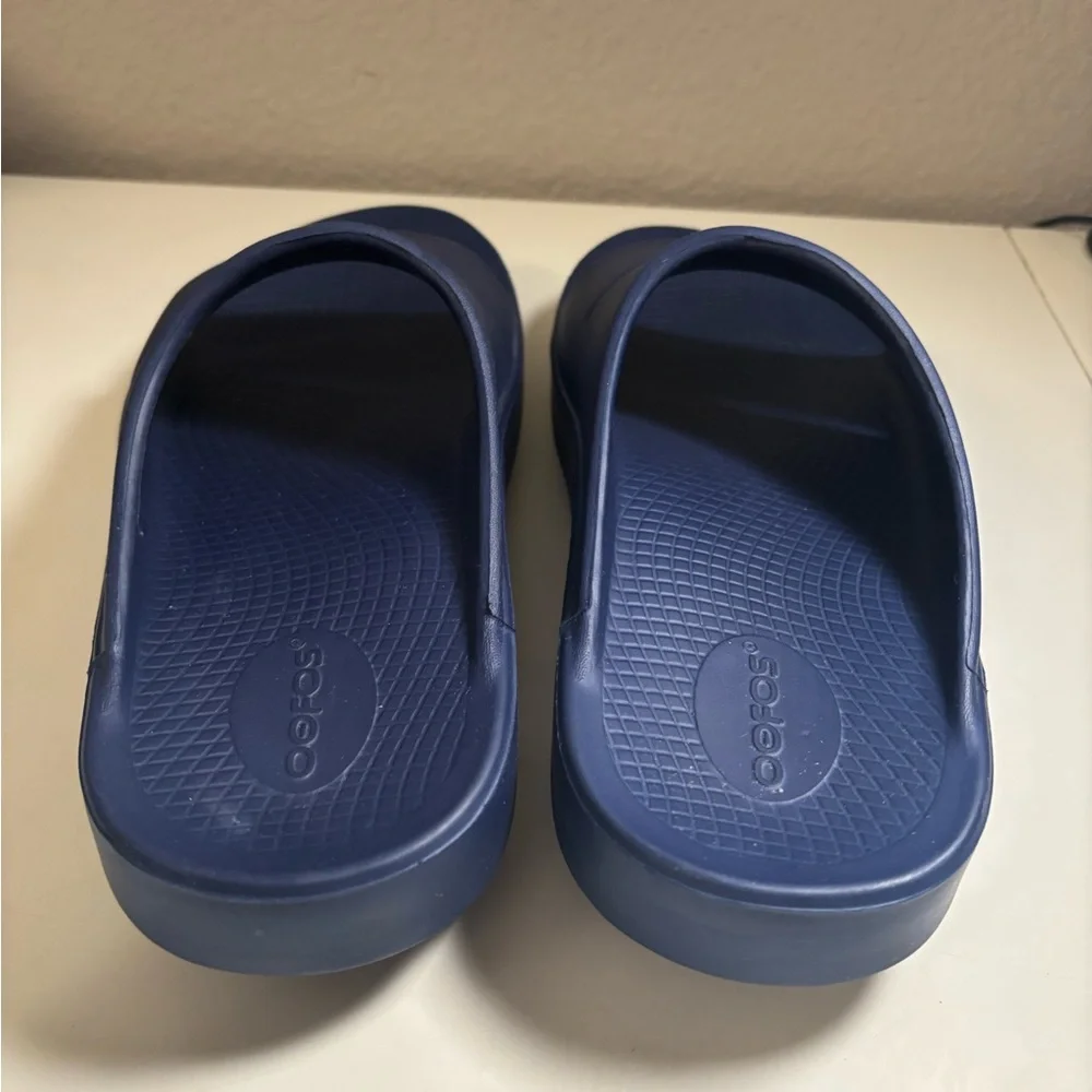 OOFOS | OOahh Sport Sandals Blue Slides Sz M8/W10 - Picture 5 of 8